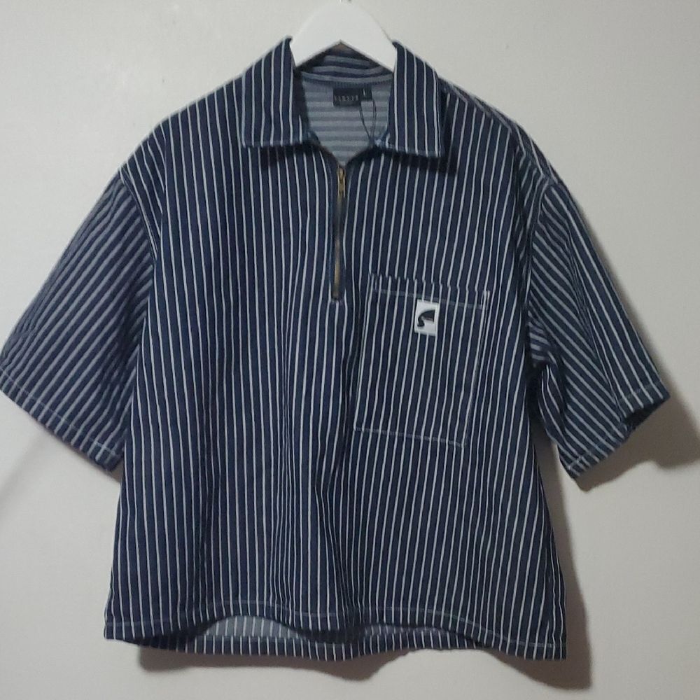 Classic Navy Striped Men's Shirt